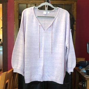 Gap light purple lilac sweater split neck XXL